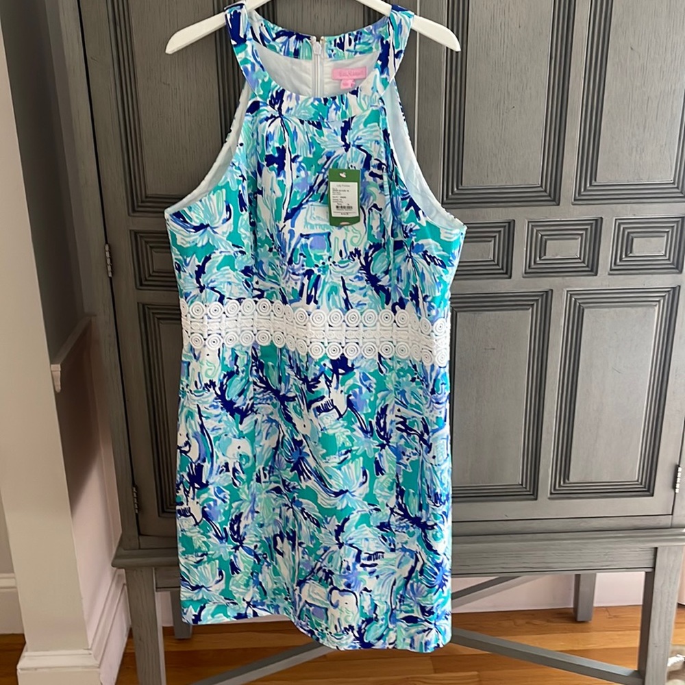 NWT Lilly Pulitzer Ashlyn Shift Tropical Tur Elephant Appeal Size 16